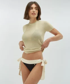AIRE mid rise bikinibroekje - black creme white