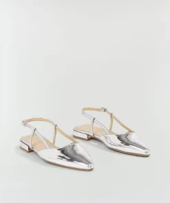 ALESSIA metallic slingbacks met gesp - silver