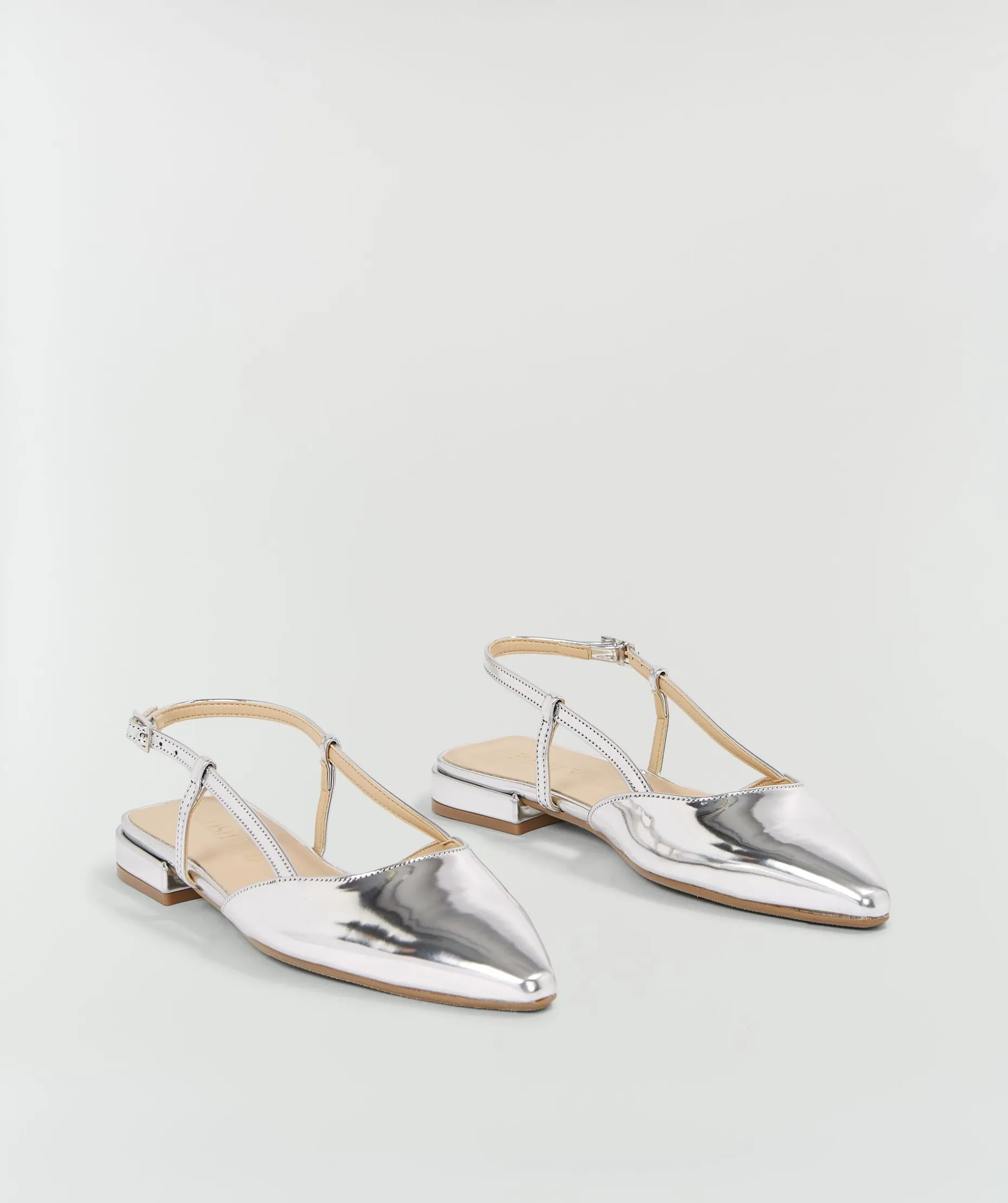 ALESSIA metallic slingbacks met gesp - silver