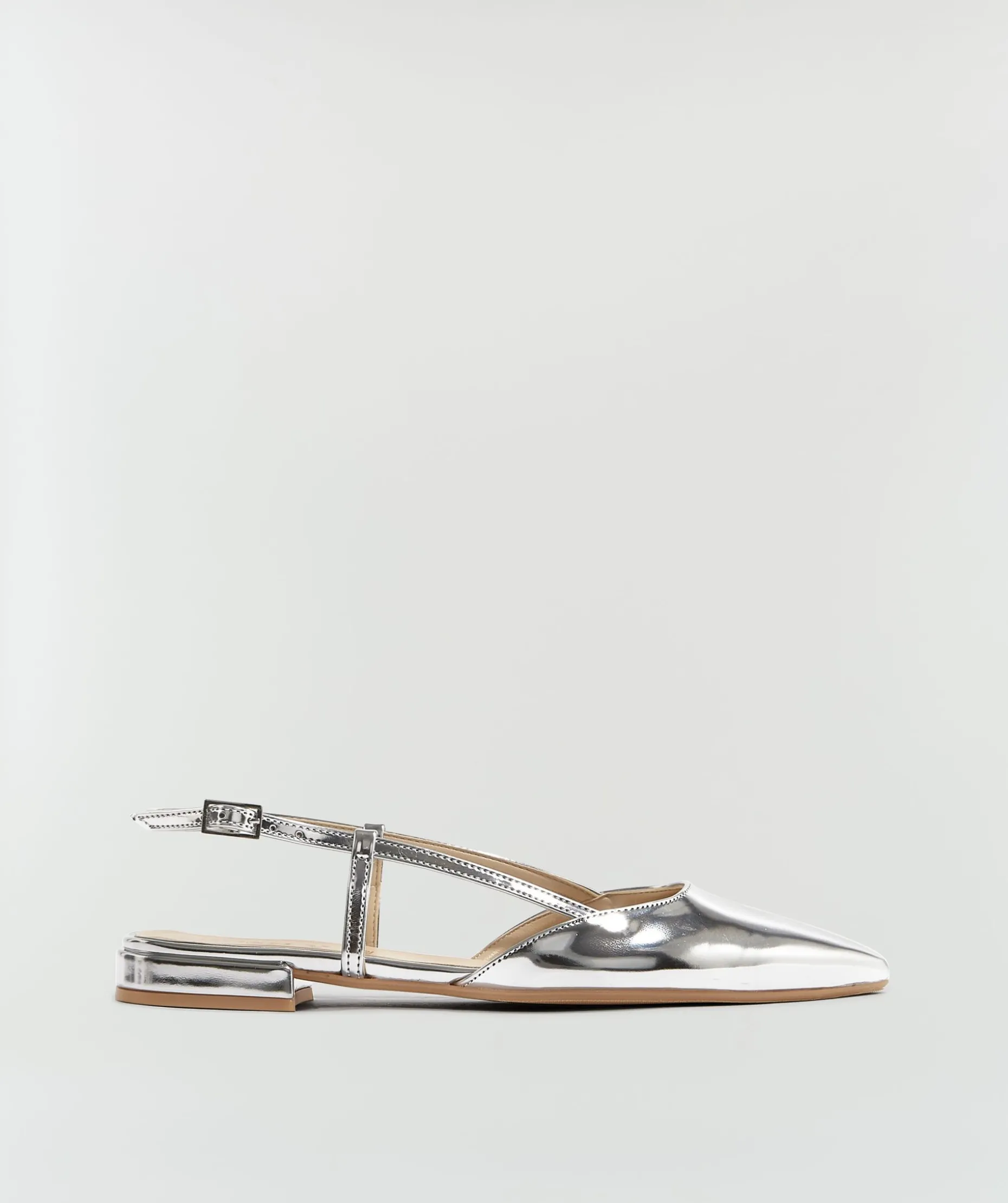 ALESSIA metallic slingbacks met gesp - silver