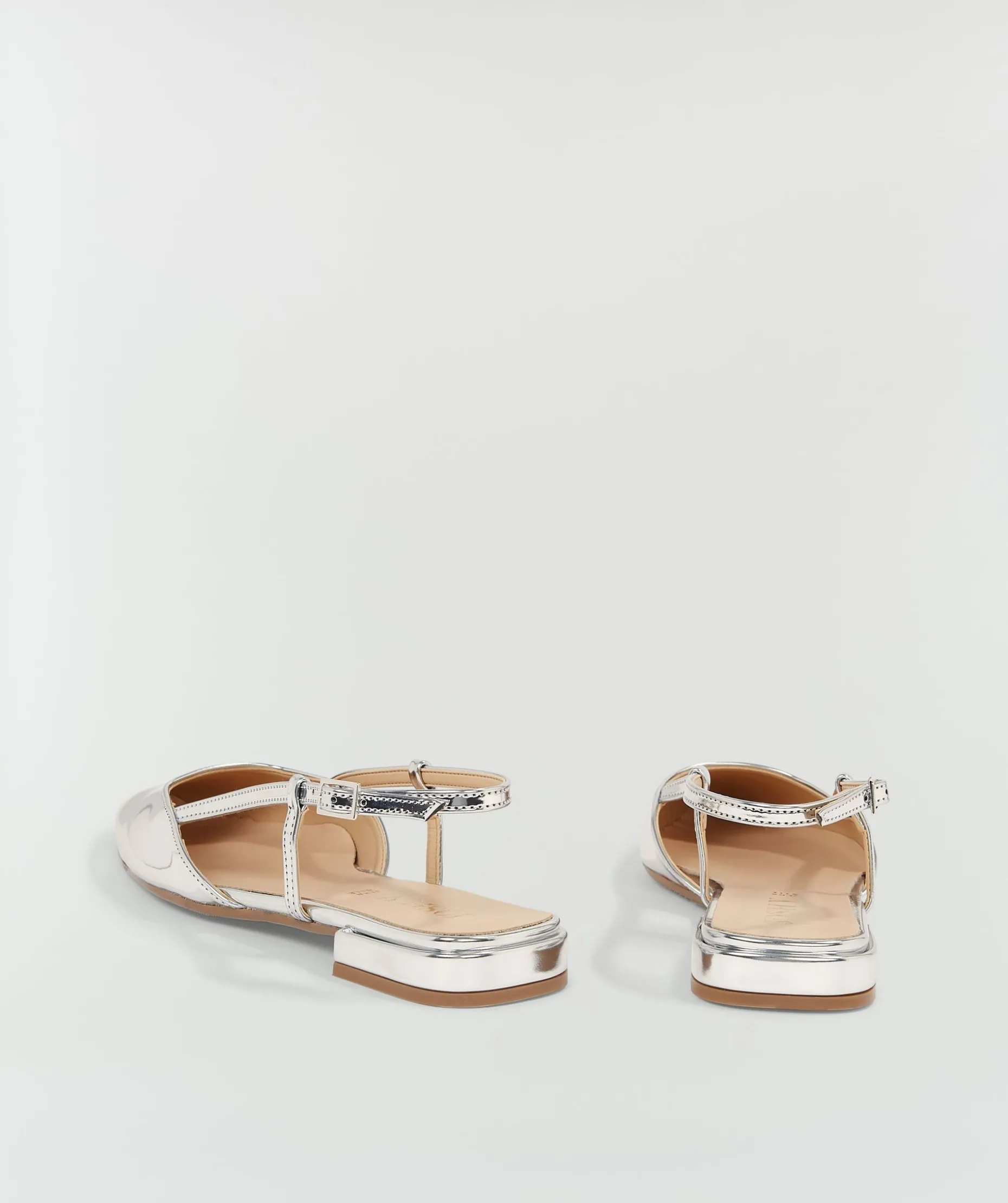ALESSIA metallic slingbacks met gesp - silver