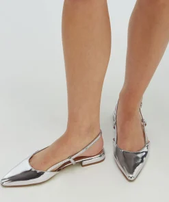 ALESSIA metallic slingbacks met gesp - silver