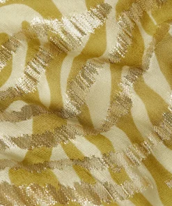 ALIYA overslagjurk met lurex - gold green