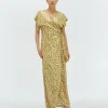 ALLOIS maxi-jurk met lurex - gold green