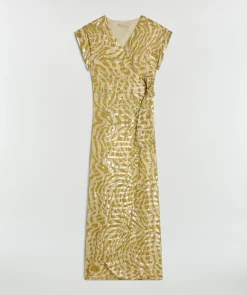 ALLOIS maxi-jurk met lurex - gold green