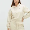 AMBROSE regular fit hoodie met logo - light ecru melange