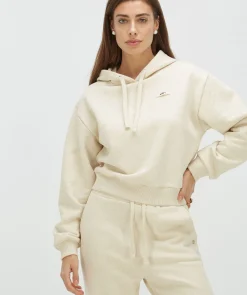 AMBROSE regular fit hoodie met logo - light ecru melange