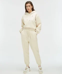 AMBROSE regular fit hoodie met logo - light ecru melange