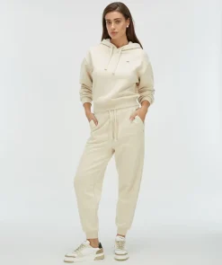 AMBROSE regular fit hoodie met logo - light ecru melange