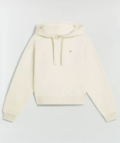 AMBROSE regular fit hoodie met logo - light ecru melange
