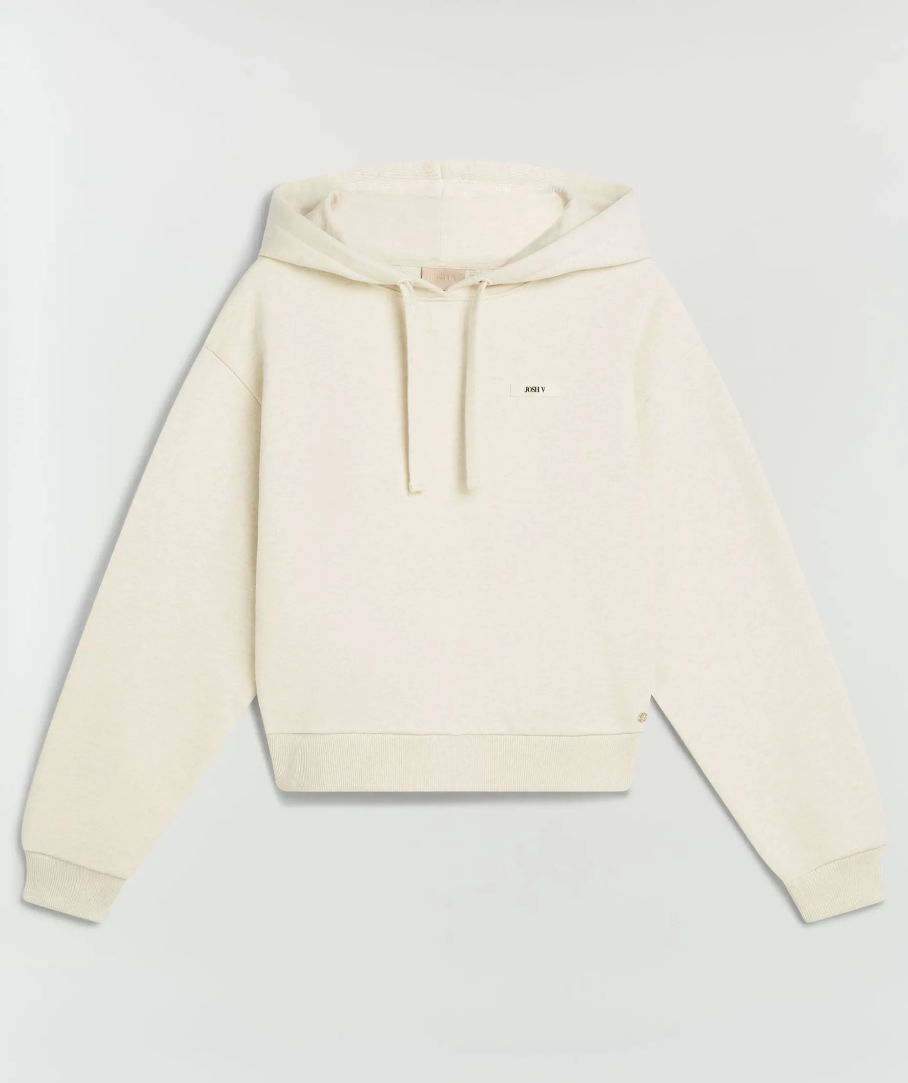 AMBROSE regular fit hoodie met logo - light ecru melange