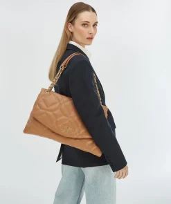 ATONIA schoudertas met logo - toffee