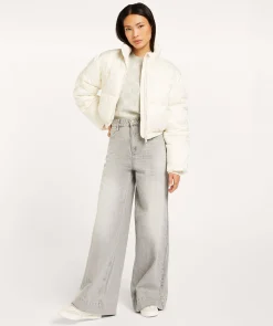 BAILEY mid rise wide leg jeans - grey denim