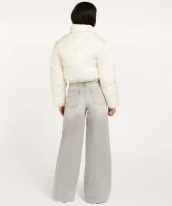 BAILEY mid rise wide leg jeans - grey denim