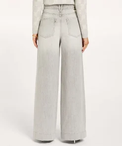 BAILEY mid rise wide leg jeans - grey denim