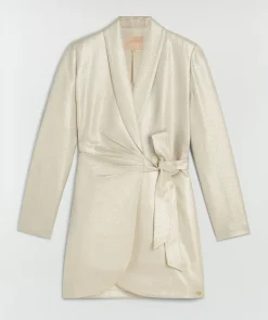 BONITA overslagjurk met glitter - silver