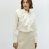 BRISA blouse met stretch - off white
