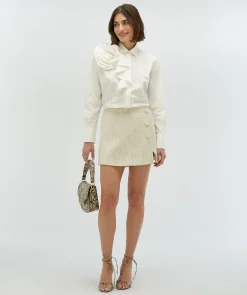 BRISA blouse met stretch - off white