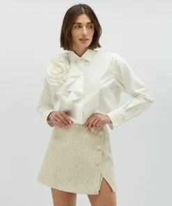 BRISA blouse met stretch - off white