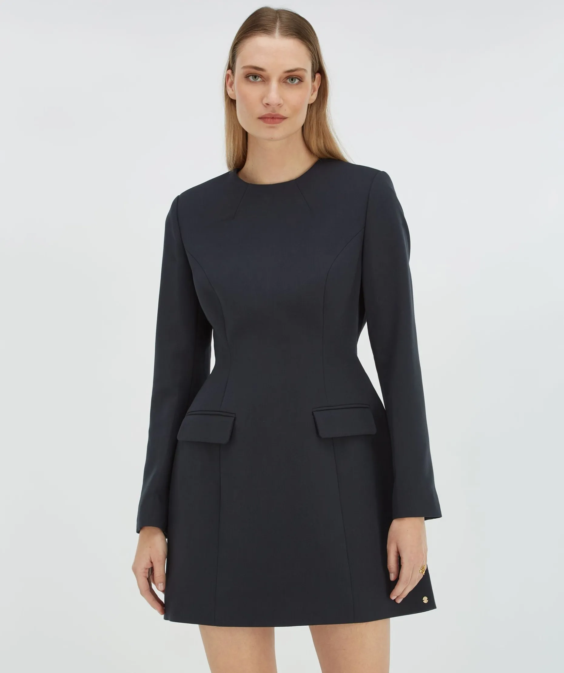 CADE getailleerde jurk - dark navy