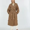 CELINE trenchcoat met metallic binnenzijde - mink