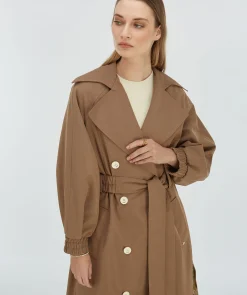 CELINE trenchcoat met metallic binnenzijde - mink