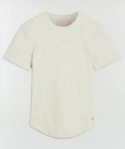 CODY fitted T-shirt met logo - ecru melange