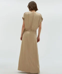 CORRIN regular fit jurk in satijn look - light mink