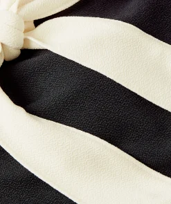 DAISY badpak met strikbandjes - black creme white