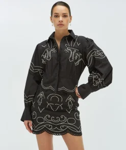 DAPHNE cropped blouse - black