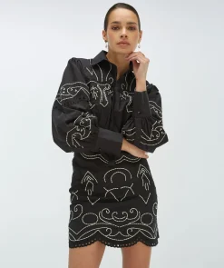 DAPHNE cropped blouse - black