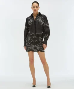 DAPHNE cropped blouse - black