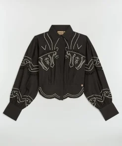 DAPHNE cropped blouse - black