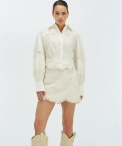 DAPHNE cropped blouse - white