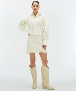 DAPHNE cropped blouse - white