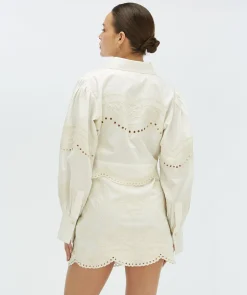 DAPHNE cropped blouse - white