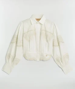 DAPHNE cropped blouse - white