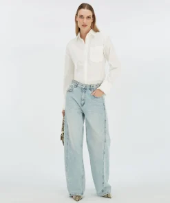 DEWI mid rise balloon fit jeans - blue denim