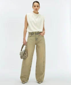 DEWI mid rise balloon fit jeans - dirty wash denim