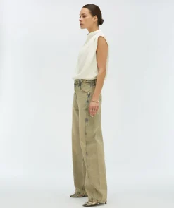 DEWI mid rise balloon fit jeans - dirty wash denim