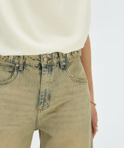 DEWI mid rise balloon fit jeans - dirty wash denim