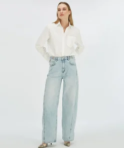 DEWI mid rise balloon fit jeans - blue denim