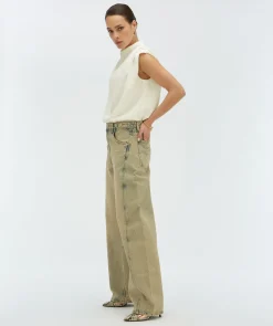 DEWI mid rise balloon fit jeans - dirty wash denim