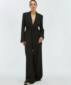 DIDI blazer met ceintuur - black