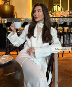 DIDI blazer met ceintuur - cocoon white