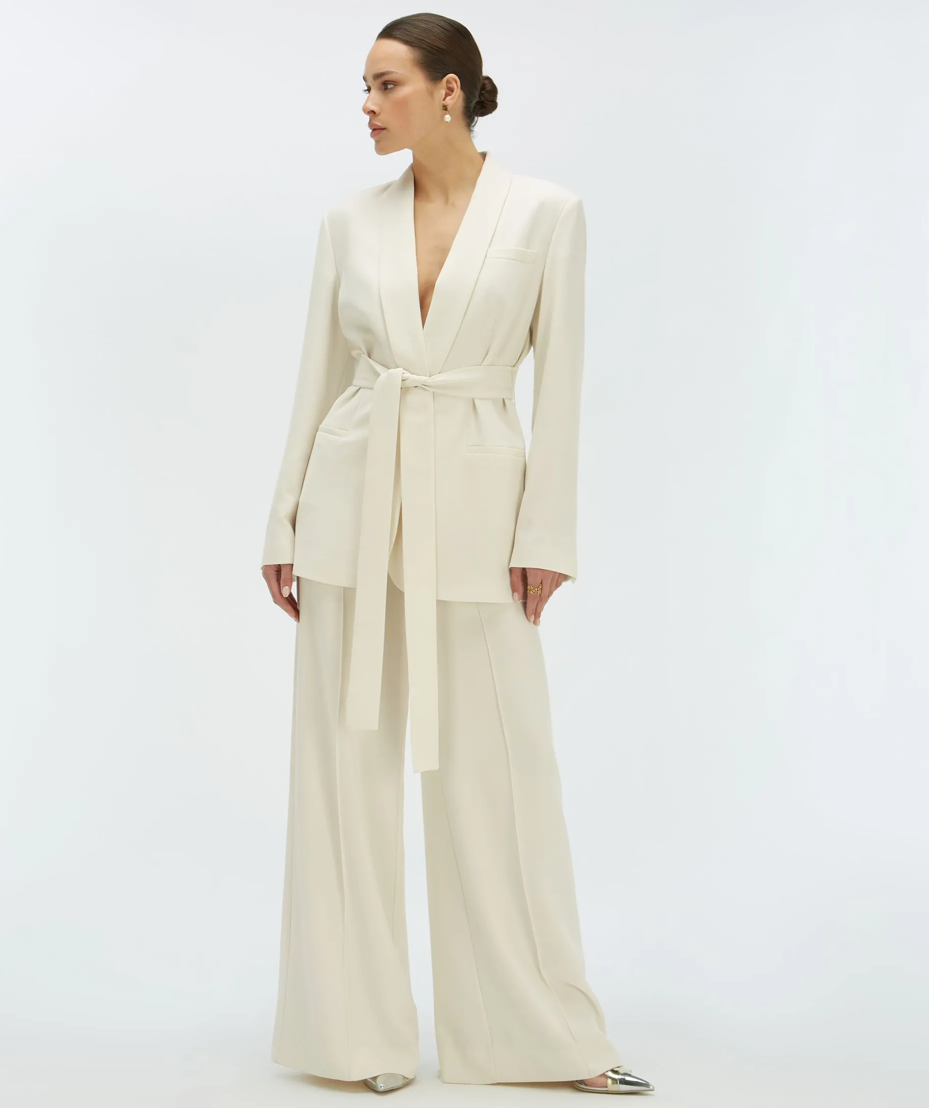 DIDI blazer met ceintuur - cocoon white