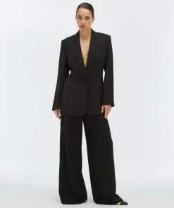 DIDI blazer met ceintuur - black
