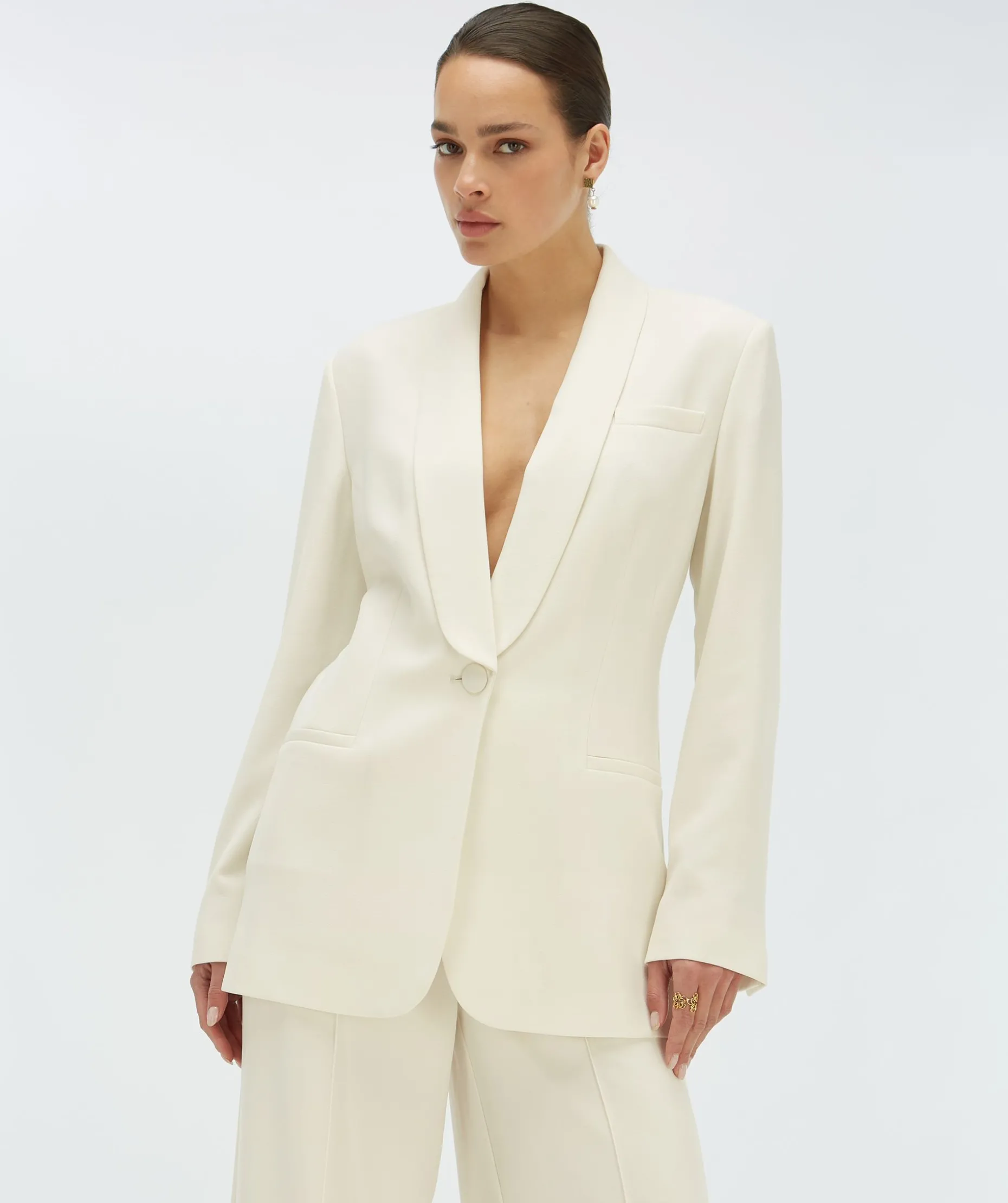 DIDI blazer met ceintuur - cocoon white