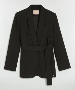 DIDI blazer met ceintuur - black
