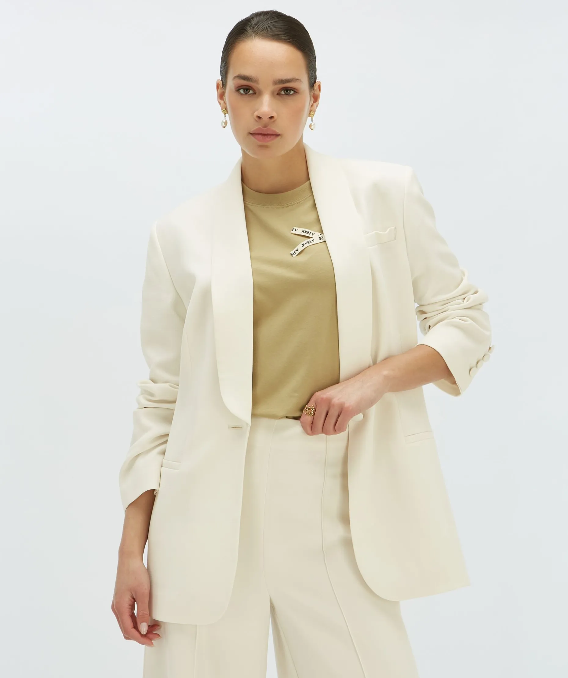 DIDI blazer met ceintuur - cocoon white